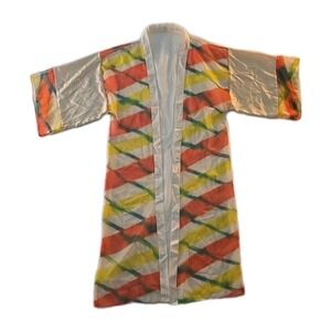 Vintage Orange Yellow & Green Chai Sheer Cover-Up - Size M